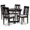 Baxton Studio Julie Grey Upholstered and Dark Brown Finished Wood 5-Piece Dining Set 170-9734-10898 - alternate 2